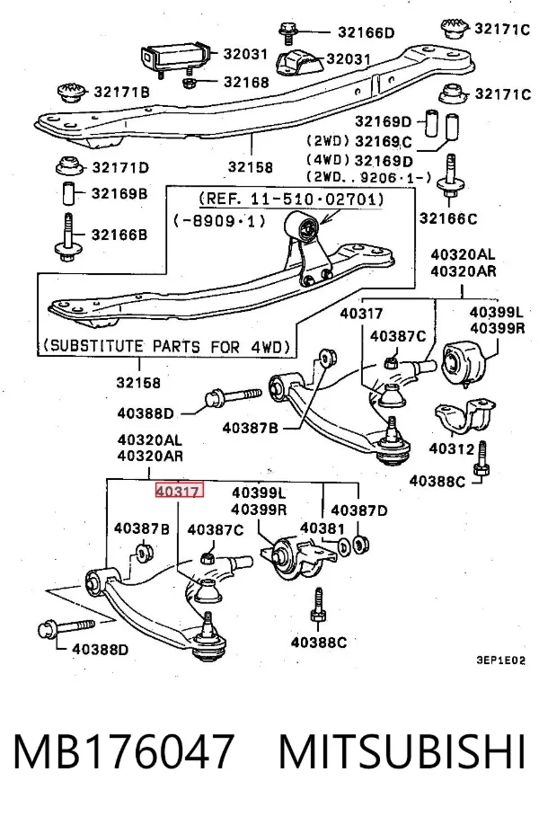 Пильник опори кульової нижній MB176047 Mitsubishi