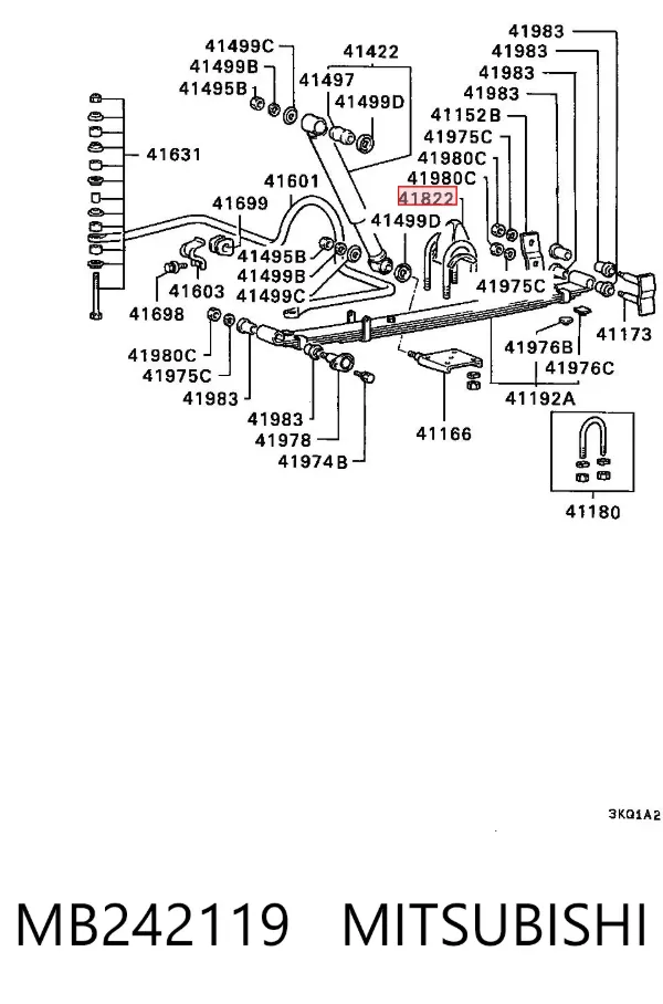 Відбійник заднього амортизатора MB242119 Mitsubishi