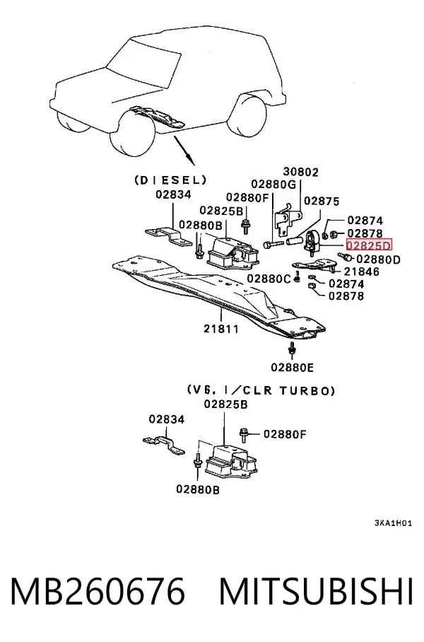 Подушка трансмісії, опора роздавальної коробки MB260676 Mitsubishi