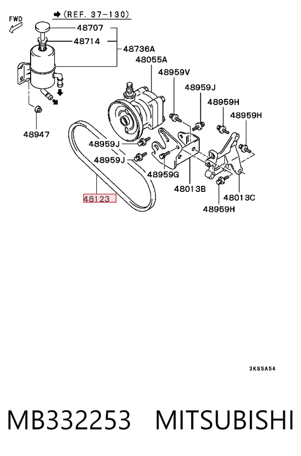 Ремінь генератора MB332253 Mitsubishi
