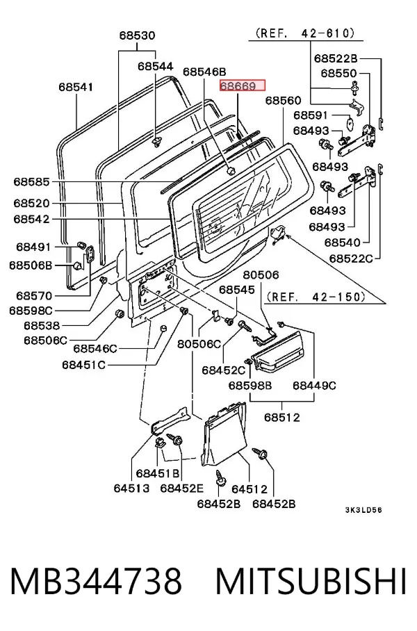 Лобове скло MB344738 Mitsubishi