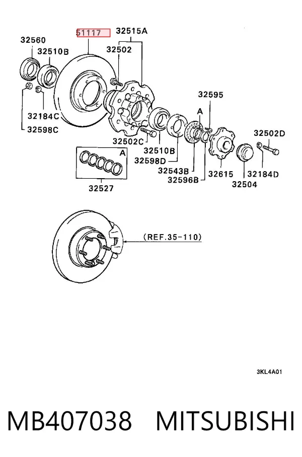 Гальмівні диски передні MB407038 Mitsubishi