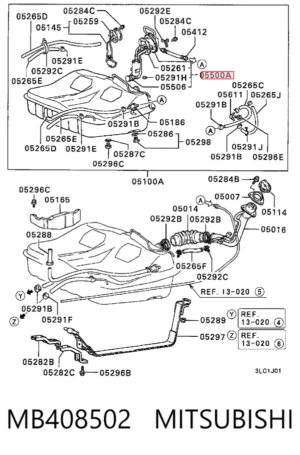 Насос паливний електричний MB408502 Mitsubishi