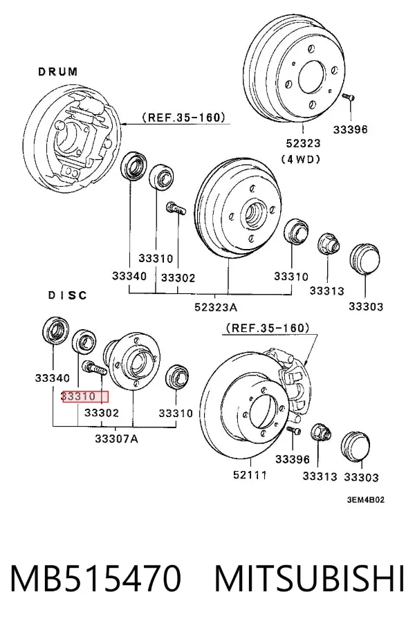 Підшипник задньої ступиці MB515470 Mitsubishi