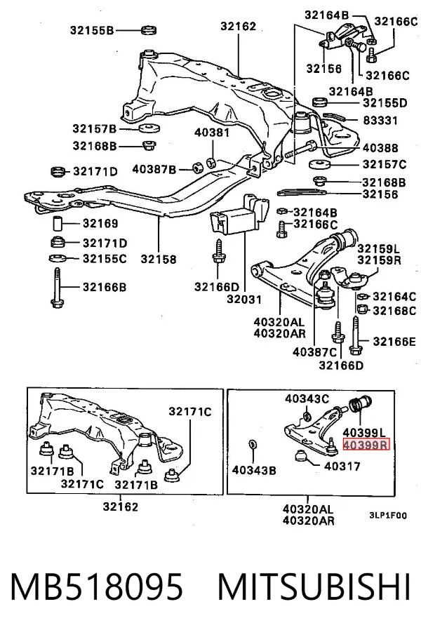 Сайлентблок переднього важеля MB518095 Mitsubishi