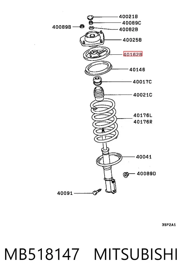 Опорна чашка передньої пружини, верхня MB518147 Mitsubishi