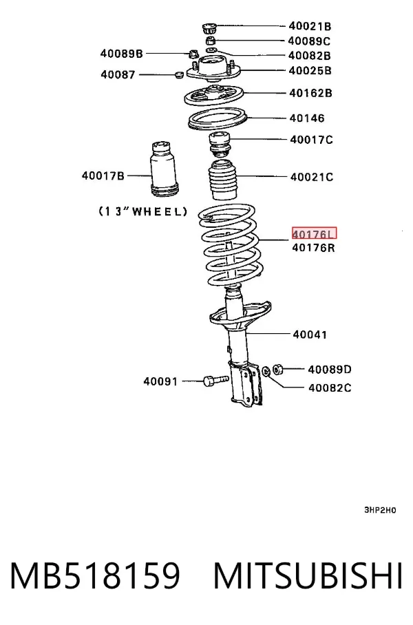Пружина передня MB518159 Mitsubishi