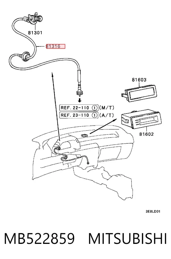 Трос спідометра MB522859 Mitsubishi
