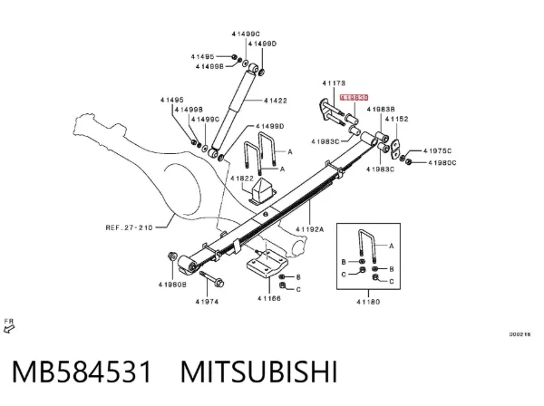 Сайлентблок сережки ресори MB584531 Mitsubishi