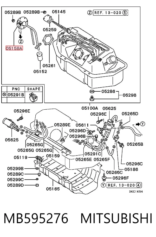Бензонасос MB595276 Mitsubishi