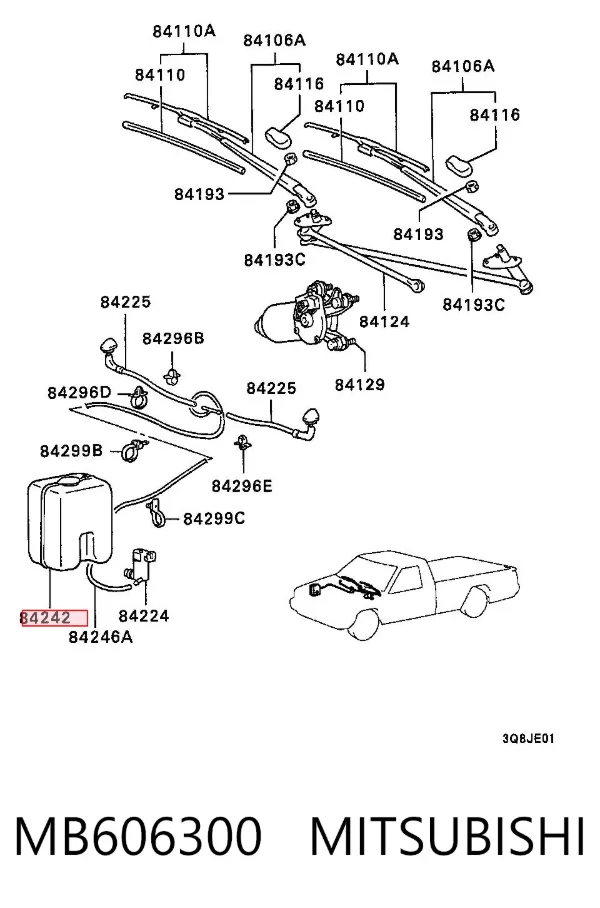 Бачок омивача MB606300 Mitsubishi