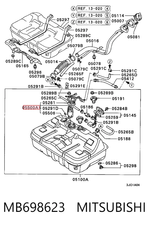 Бензонасос Mitsubishi Sigma F16A