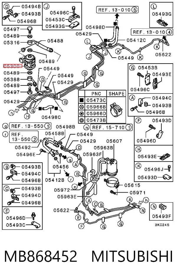 Паливний фільтр MB868452 Mitsubishi