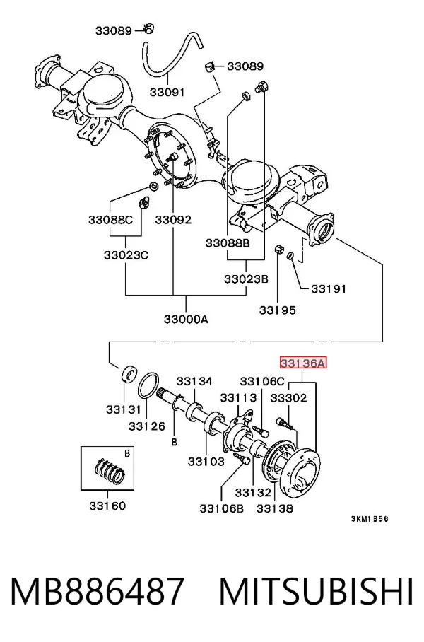 Піввісь задня MB886487 Mitsubishi