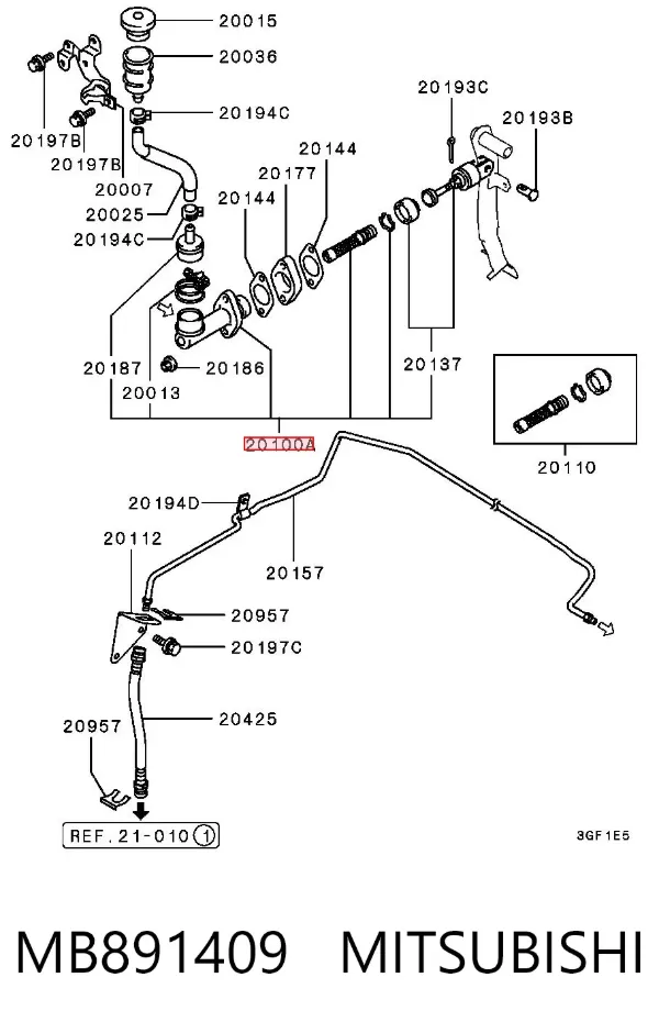 Головний циліндр зчеплення MB891409 Mitsubishi