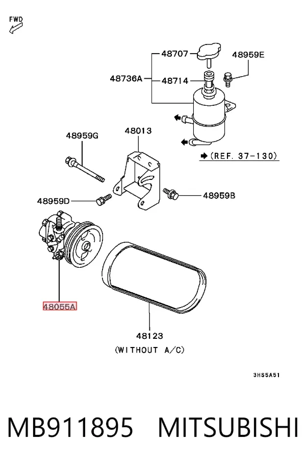 Насос ГУР MB911895 Mitsubishi
