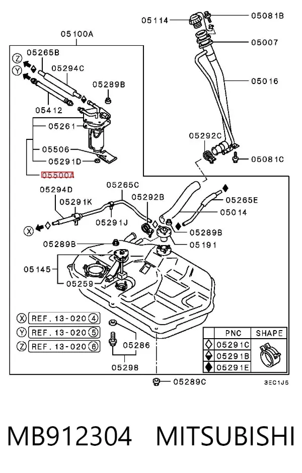 Насос паливний електричний MB912304 Mitsubishi