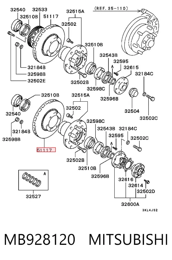 Гальмівні диски передні MB928120 Mitsubishi