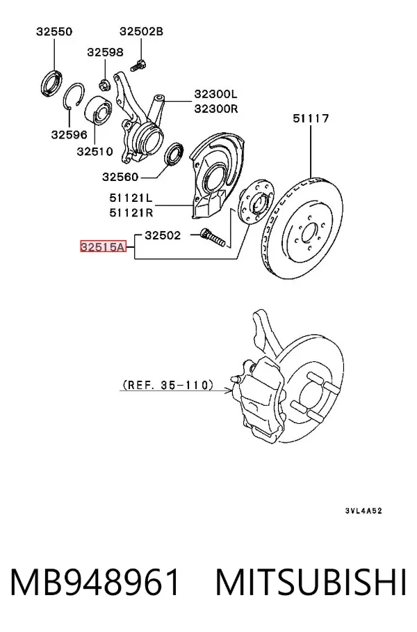 Передня маточина Mitsubishi Colt V