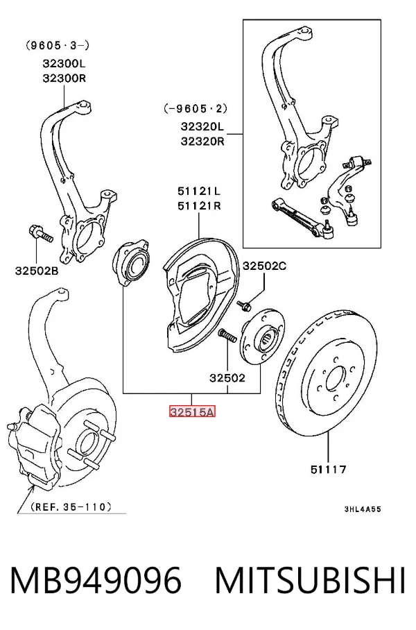 Підшипник ступиці MB949096 Mitsubishi