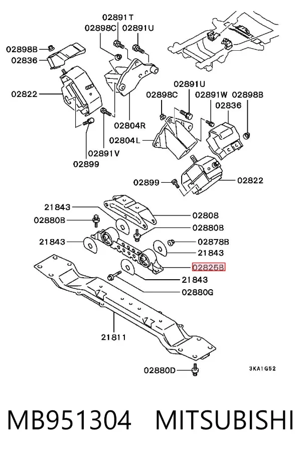 Подушка коробки передач MB951304 Mitsubishi
