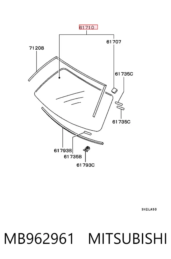 Лобове скло MB962961 Mitsubishi