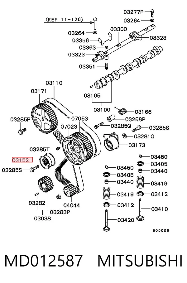 Ролик паразитний ГРМ MD012587 Mitsubishi