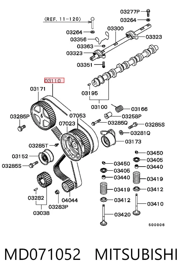 Ремінь ГРМ MD071052 Mitsubishi
