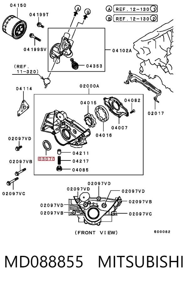 Сальник коленвалу MD088855 Mitsubishi