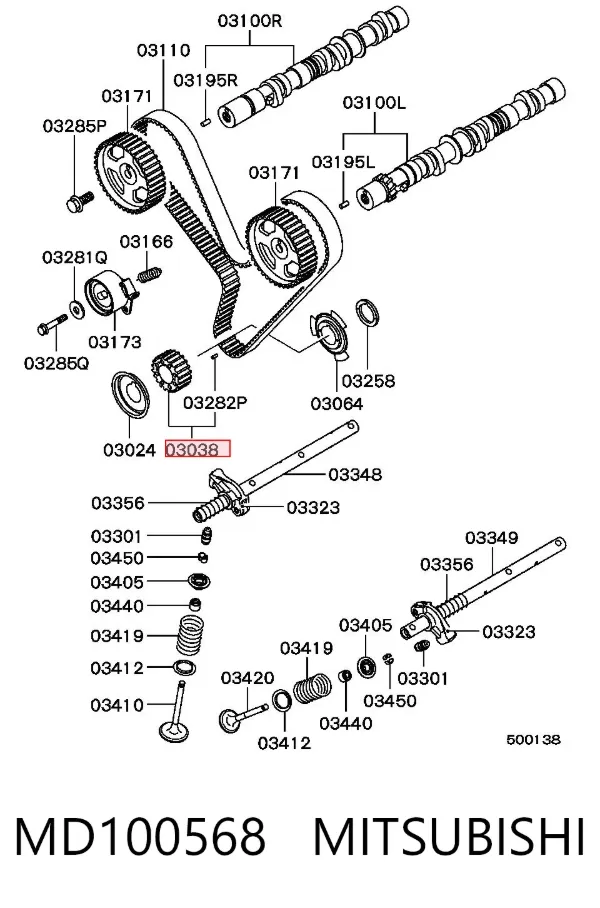 Зірка-шестерня приводу коленвалу двигуна MD100568 Mitsubishi