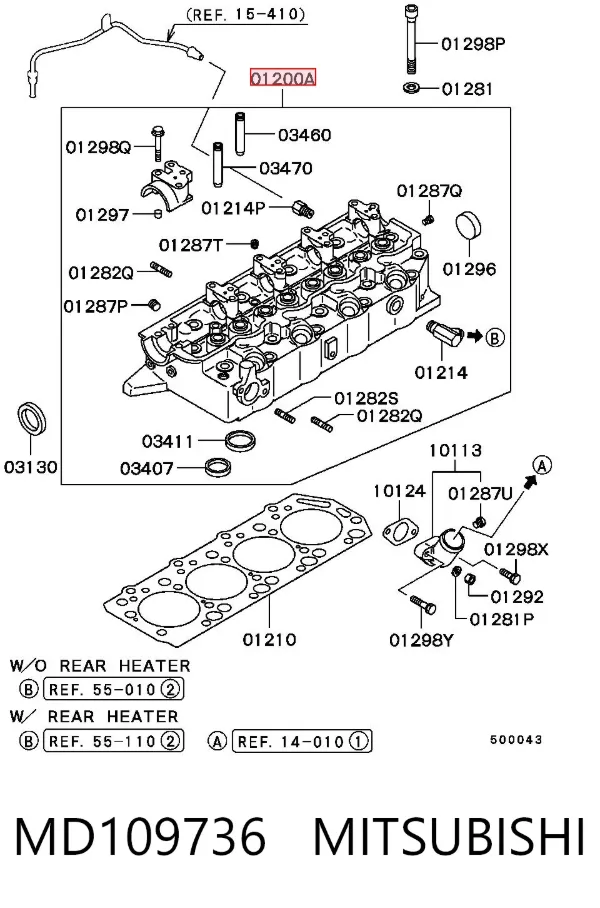 ГБЦ MD109736 Mitsubishi