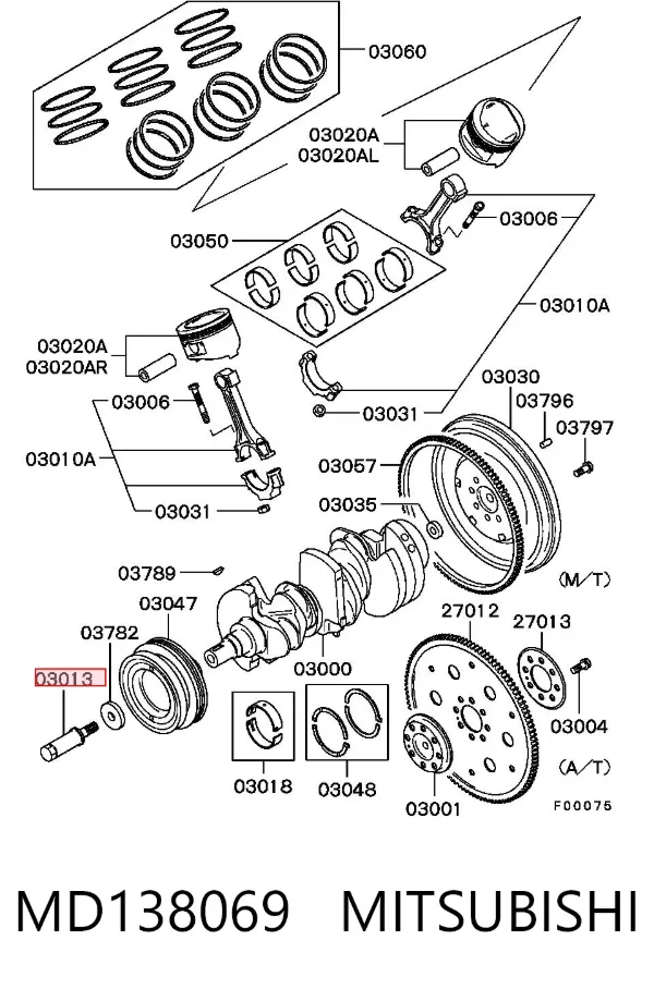Болт колінвалу MD138069 Mitsubishi