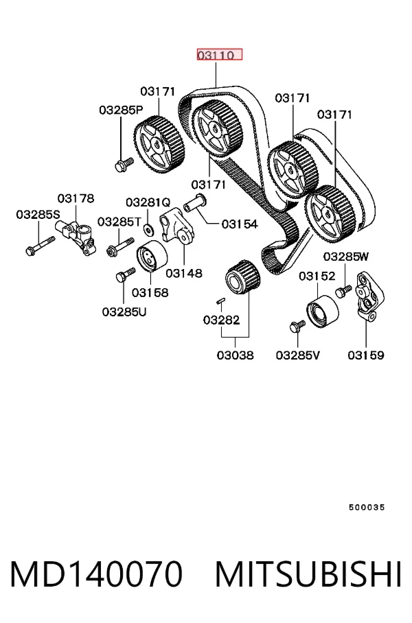 Ремінь ГРМ MD140070 Mitsubishi