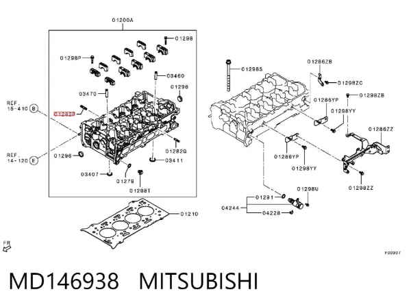 Болт (шпилька) впускного колектора MD146938 Mitsubishi
