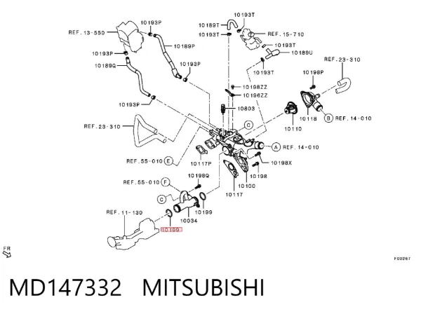 Ущільнююче кільце системи охолодження MD147332 Mitsubishi