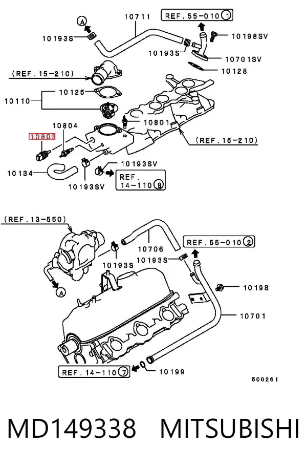 Датчик температури охолоджуючої рідини MD149338 Mitsubishi
