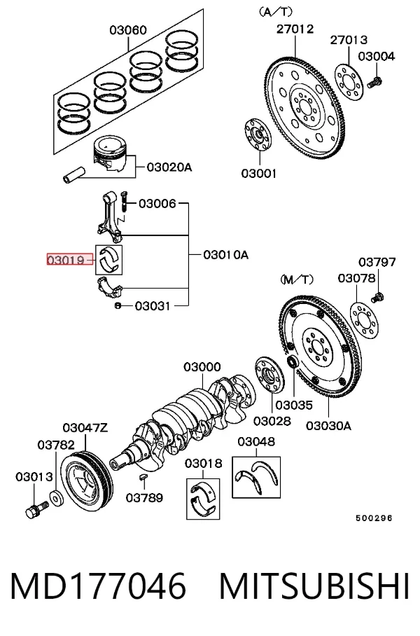 Вкладиші шатунні MD177046 Mitsubishi