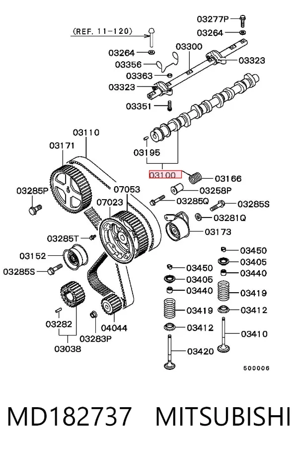 Розподільний вал MD182737 Mitsubishi