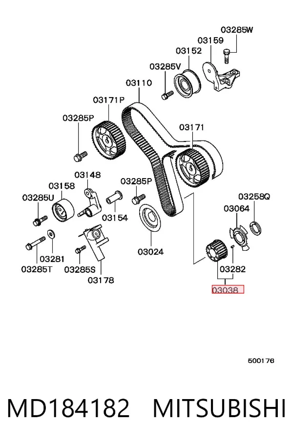 Шестерня розподільного валу MD184182 Mitsubishi