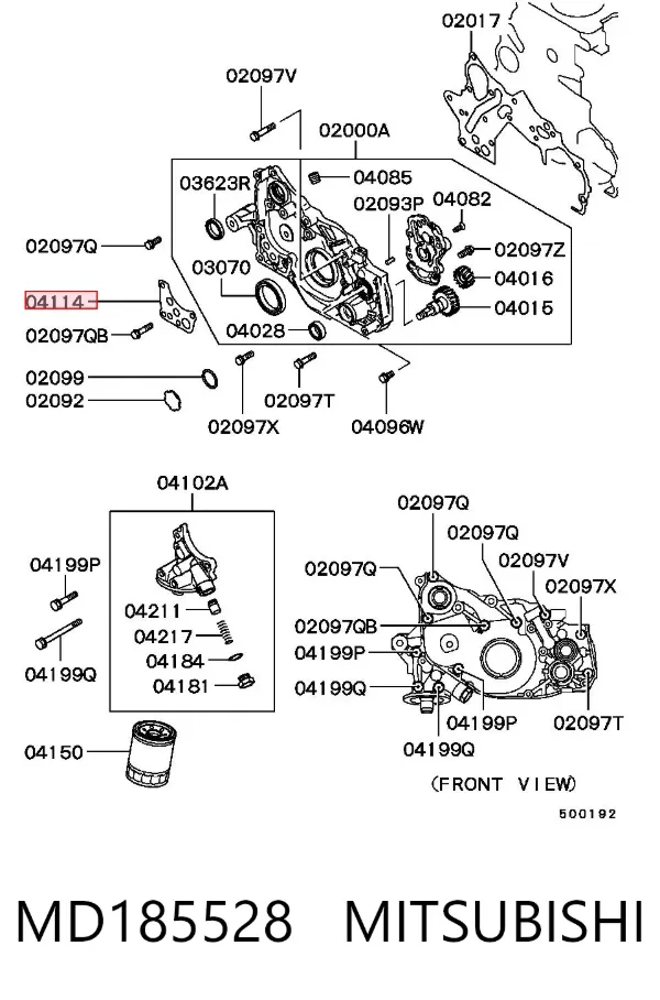 Прокладка адаптера маслянного фільтра MD185528 Mitsubishi