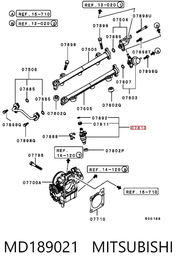 Паливні форсунки MD189021 Mitsubishi