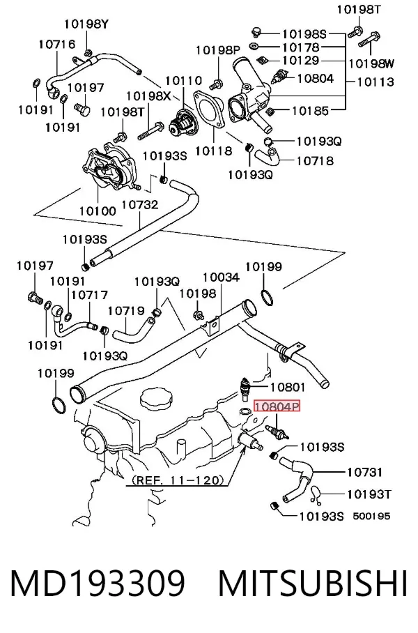 Датчик температури охолоджуючої рідини MD193309 Mitsubishi