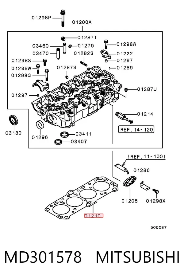 Прокладка ГБЦ MD301578 Mitsubishi