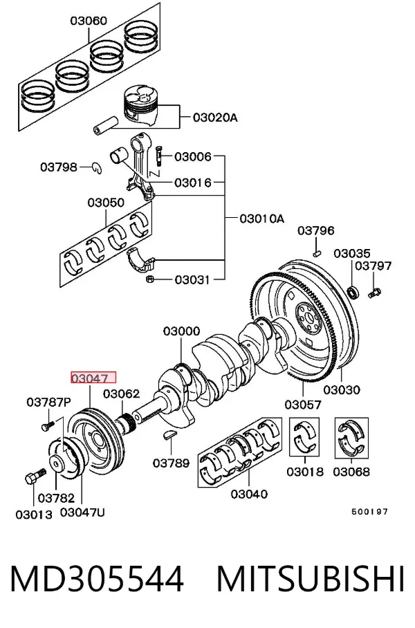 Шків колінвала MD305544 Mitsubishi