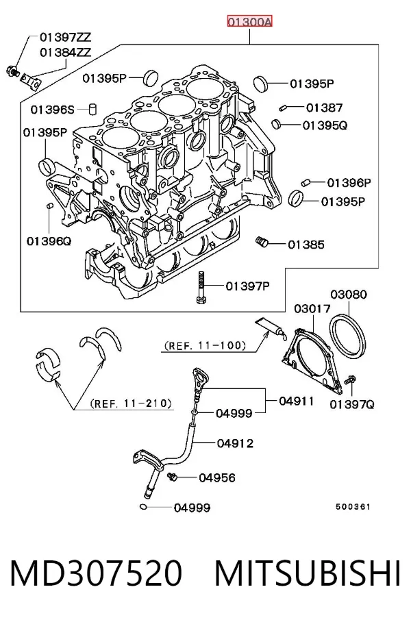 Блок циліндрів двигуна MD307520 Mitsubishi
