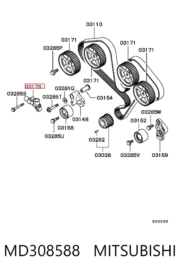 Натягувач ременя ГРМ MD308588 Mitsubishi