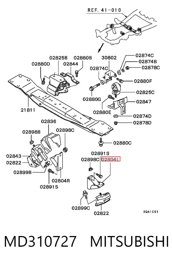 Кронштейн подушки (опори) двигуна, лівої MD310727 Mitsubishi