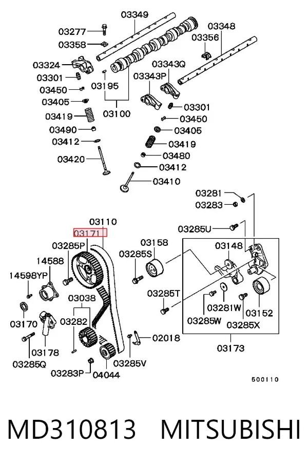 Шестерня розподільного валу MD310813 Mitsubishi