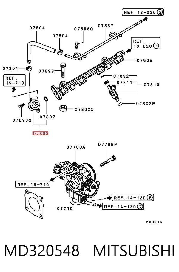 Регулятор тиску палива MD320548 Mitsubishi