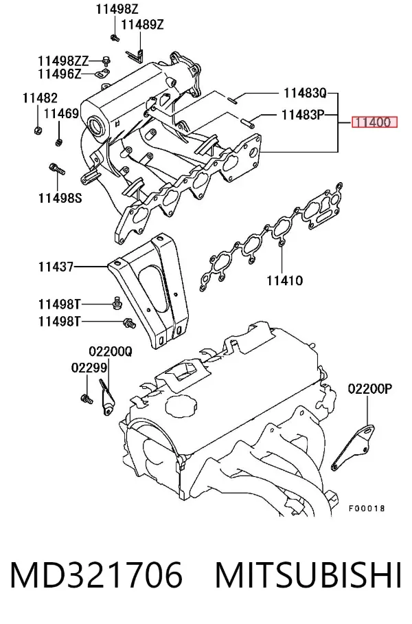 Впускний колектор MD321706 Mitsubishi